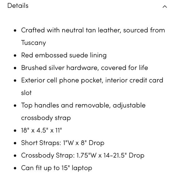 hammitt daniel large , NWT , almond tan / brushed silver - Picture 4 of 11